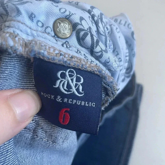 Rock & Republic INDEE boyfriend distressed jeans 6 Cropped GUC 0247 - Picture 13 of 14